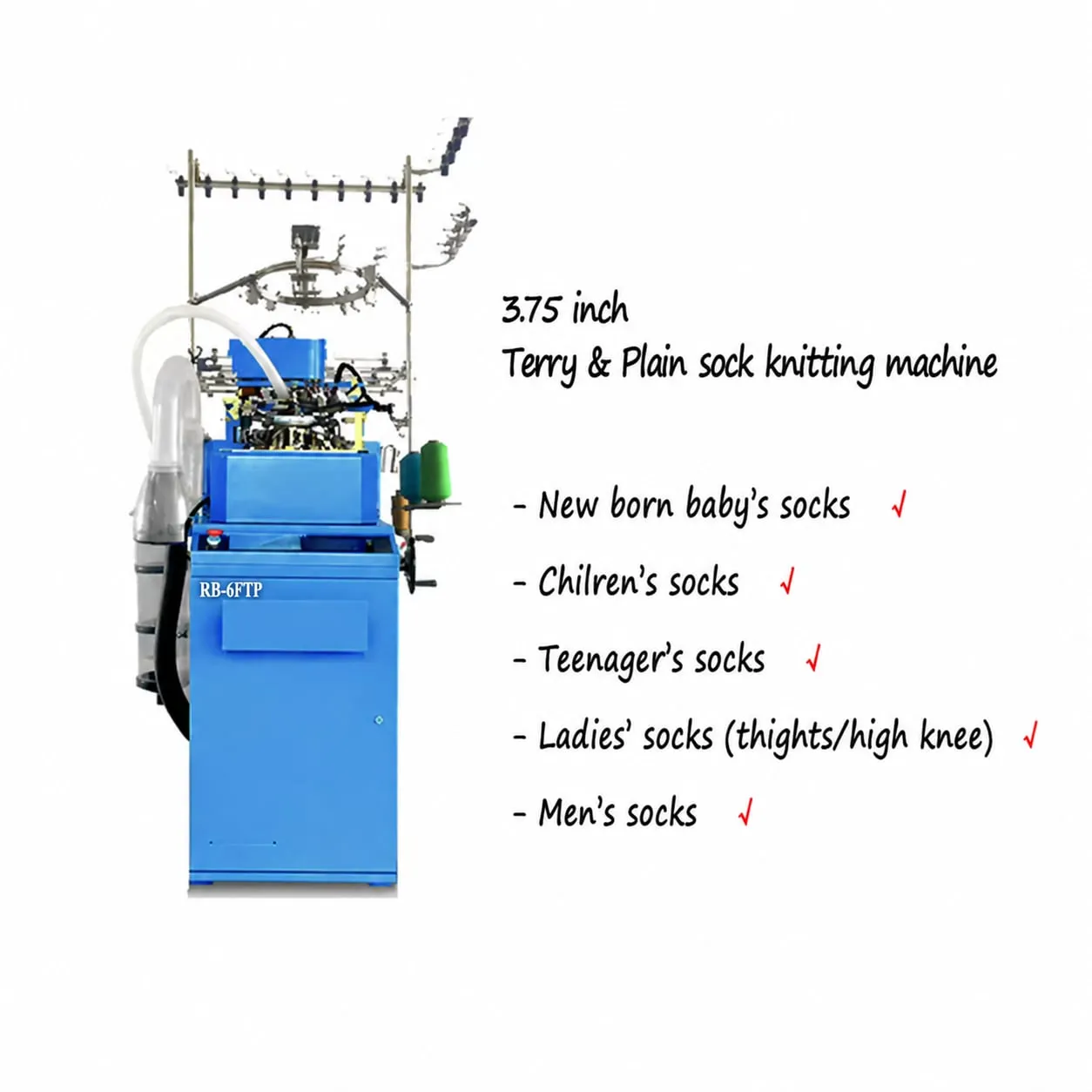 Máquina de tejer calcetines RB-6FTP | Computerized Sock Knitting Machine