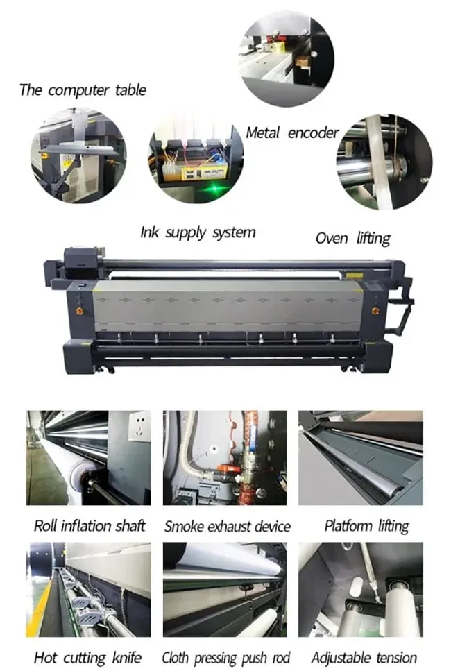 Impresora digital gran formato con impresión directa sobre tela de 1,6 m con 2 cabezales Epson 3200