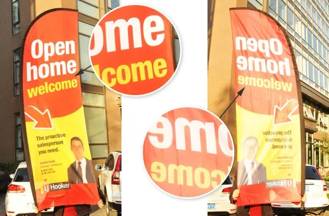Banner de lágrima 4m con base en cruz